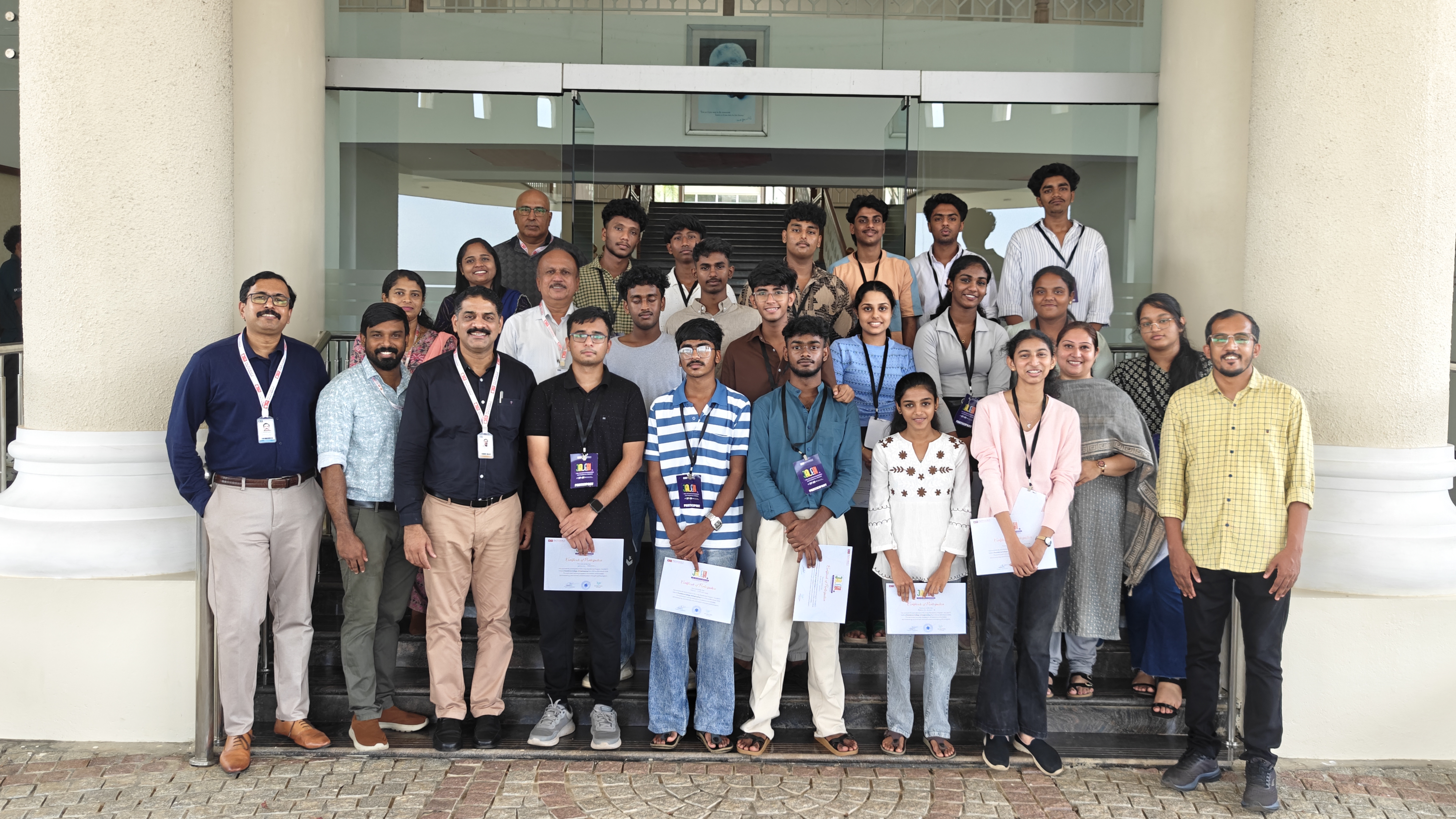 Group photo of Jalebi 1.1 participants and faculty members at Providence College of Engineering, Chengannur.